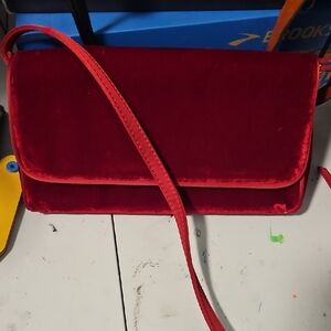 J. CREW Red Velvet Bag